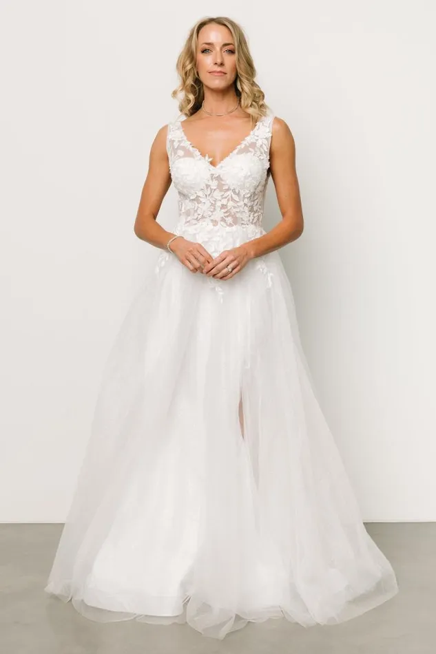Women Passion Shimmer Bridal Gown White Baltic Born Embellished and Sequined