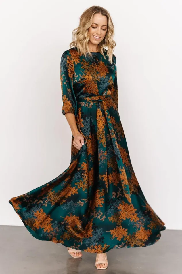 Women Paula Satin Maxi Dress Jade Multi Baltic Born Maxi Dresses Women Paula Satin Maxi Dress Jade Multi Baltic Born Maxi Dresses
