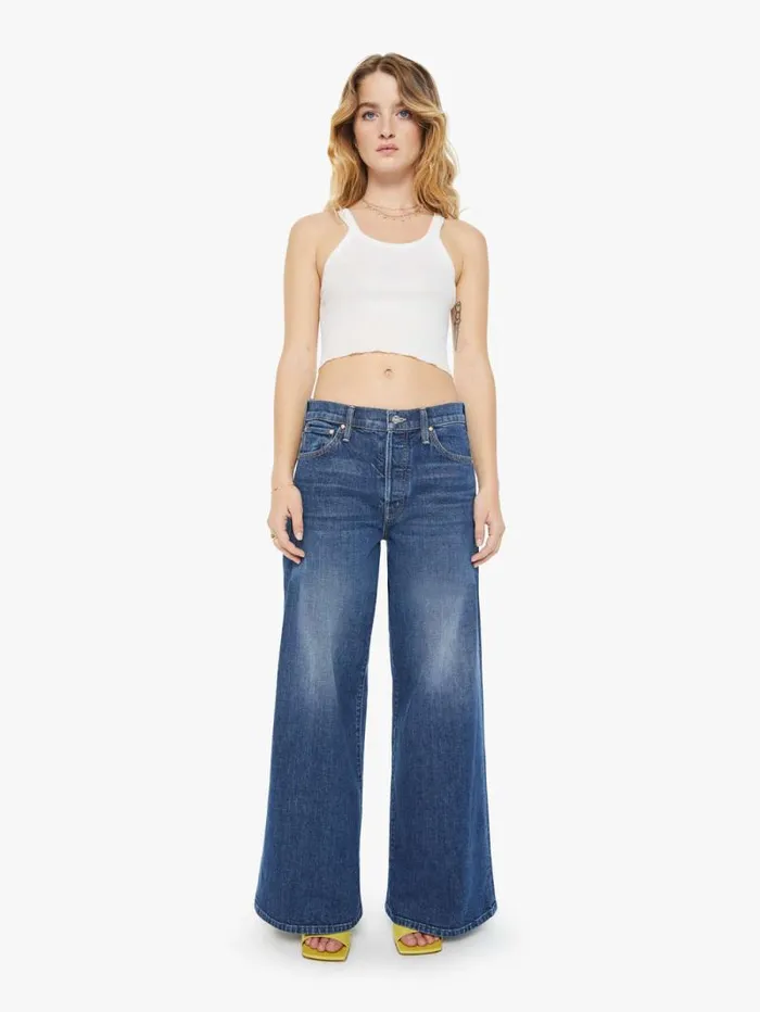 Women Petites Mother Denim PETITES The Lil039 Ditcher Roller Sneak Blue dark