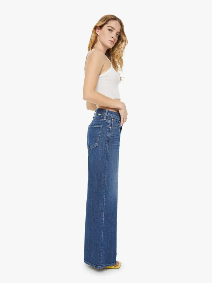 Women Petites Mother Denim PETITES The Lil039 Ditcher Roller Sneak Blue dark