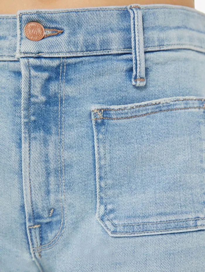 Women Petites Mother Denim PETITES The Lil039 Patch Pocket Undercover Sneak Blue lightpastel