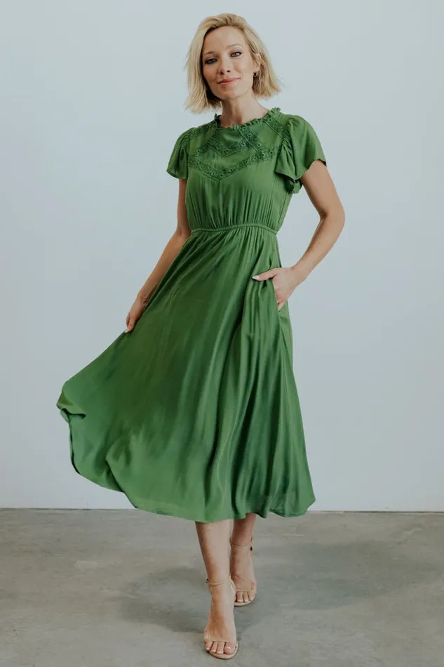 Women Prestyn Midi Dress Green Baltic Born Midi Dresses Women Prestyn Midi Dress Green Baltic Born Midi Dresses