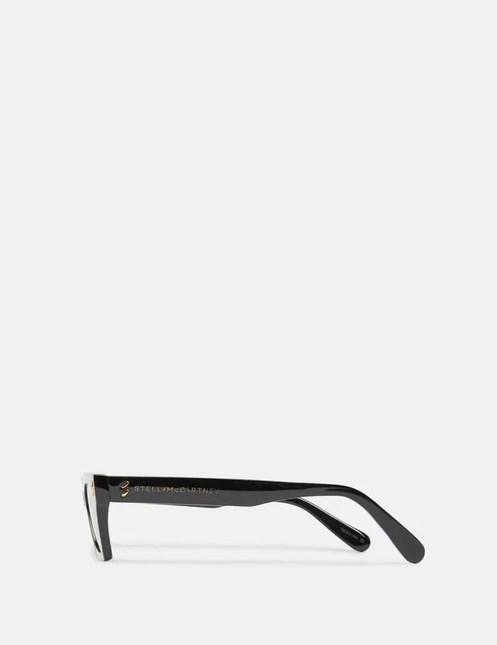 Women Rectangular CatEye Sunglasses Shiny Black Stella McCartney Sunglasses Women Rectangular CatEye Sunglasses Shiny Black Stella McCartney Sunglasses