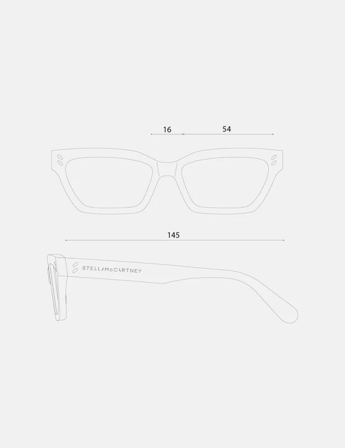Women Rectangular CatEye Sunglasses Shiny Black Stella McCartney Sunglasses Women Rectangular CatEye Sunglasses Shiny Black Stella McCartney Sunglasses