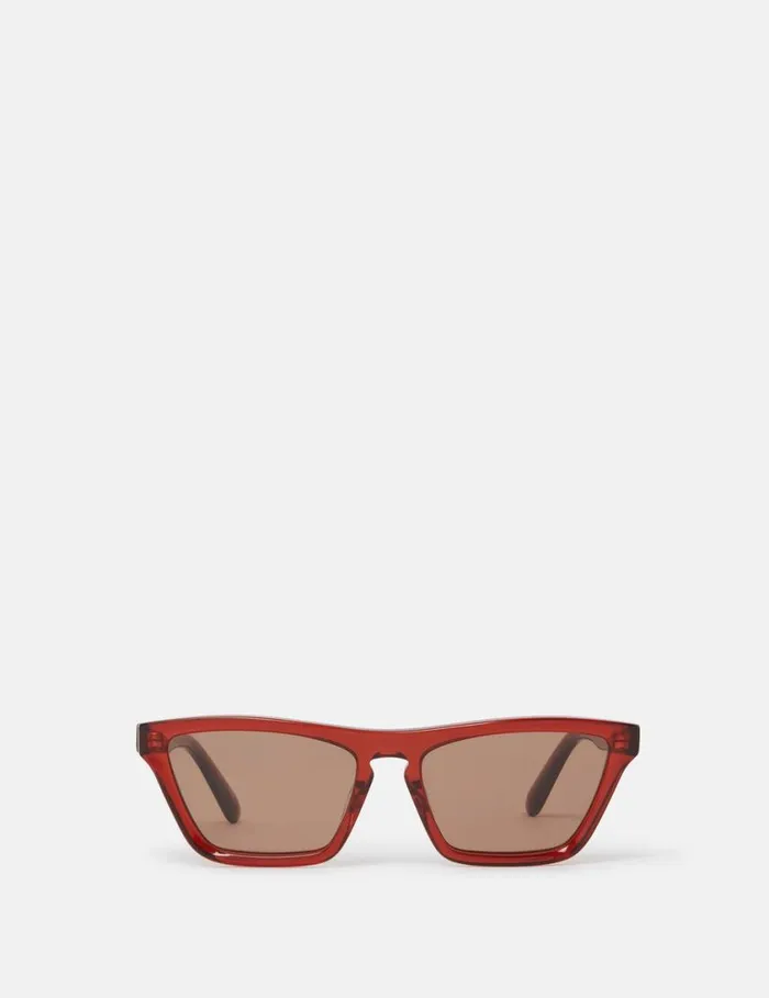 Women Rectangular CatEye Sunglasses Translucent Ginger And Gold Stella McCartney Sunglasses Women Rectangular CatEye Sunglasses Translucent Ginger And Gold Stella McCartney Sunglasses