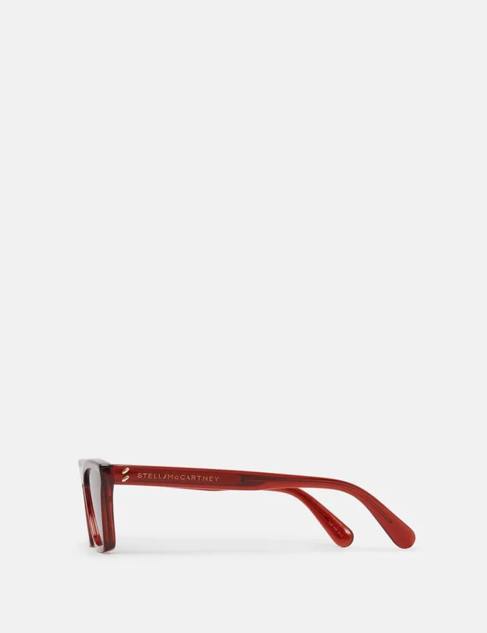Women Rectangular CatEye Sunglasses Translucent Ginger And Gold Stella McCartney Sunglasses Women Rectangular CatEye Sunglasses Translucent Ginger And Gold Stella McCartney Sunglasses