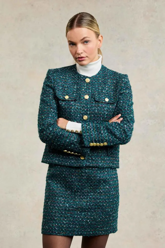 Women Regency Skirt Emerald Boucle Holland Cooper Tailoring
