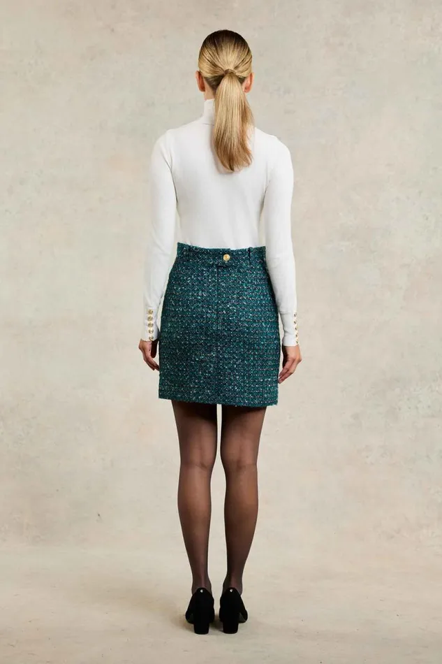 Women Regency Skirt Emerald Boucle Holland Cooper Tailoring Women Regency Skirt Emerald Boucle Holland Cooper Tailoring