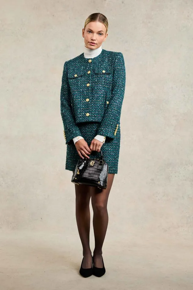 Women Regency Skirt Emerald Boucle Holland Cooper Tailoring Women Regency Skirt Emerald Boucle Holland Cooper Tailoring