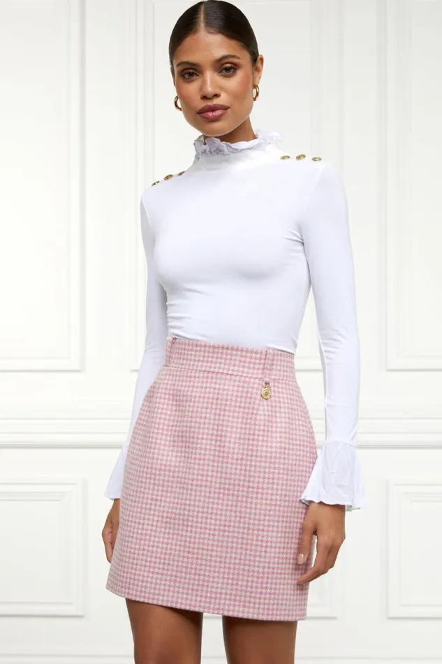 Women Regency Skirt Light Pink Puppytooth Holland Cooper Dresses