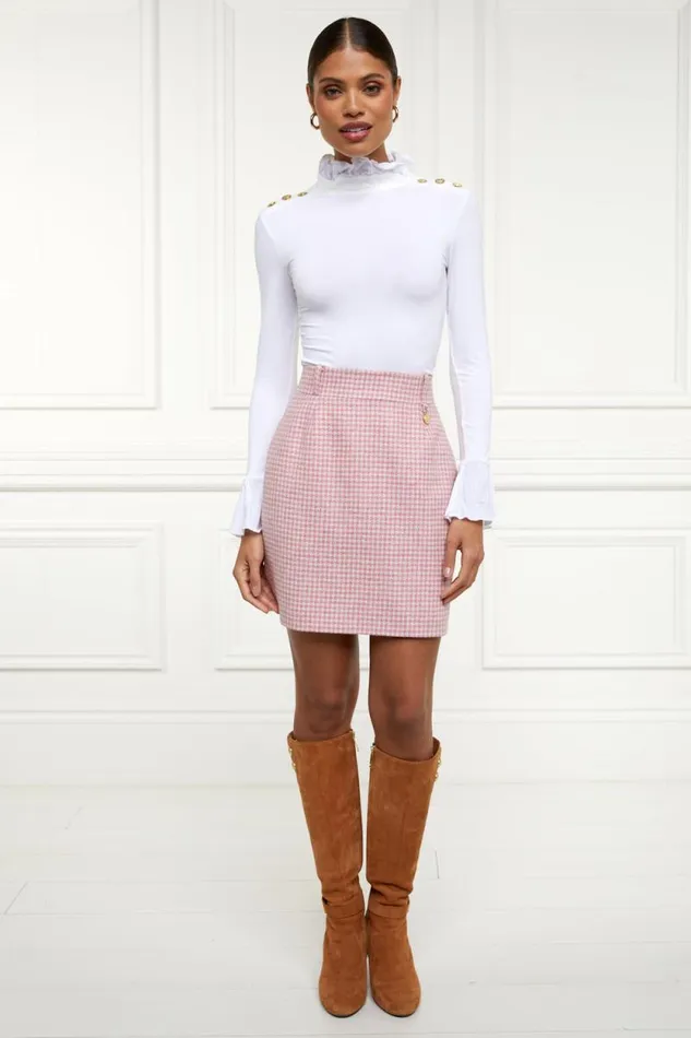 Women Regency Skirt Light Pink Puppytooth Holland Cooper Dresses