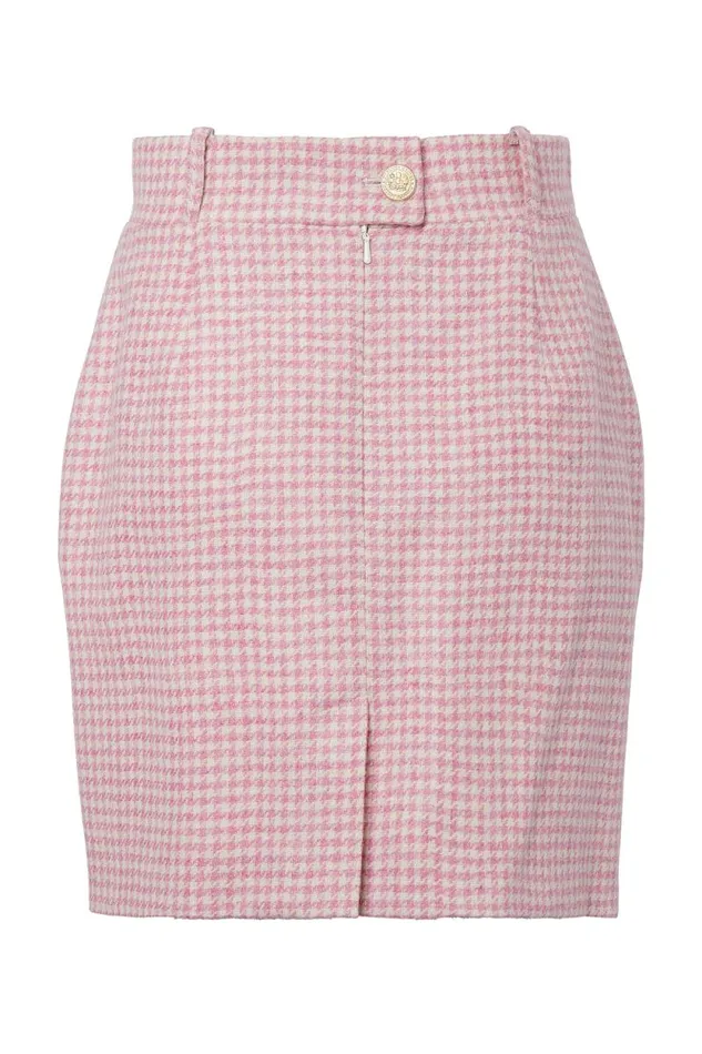 Women Regency Skirt Light Pink Puppytooth Holland Cooper Dresses