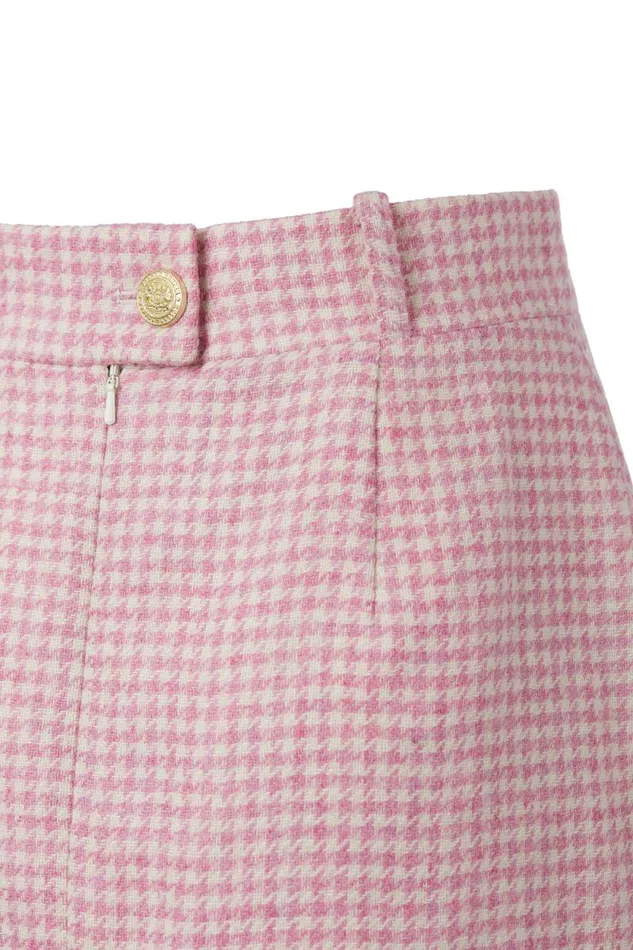 Women Regency Skirt Light Pink Puppytooth Holland Cooper Dresses