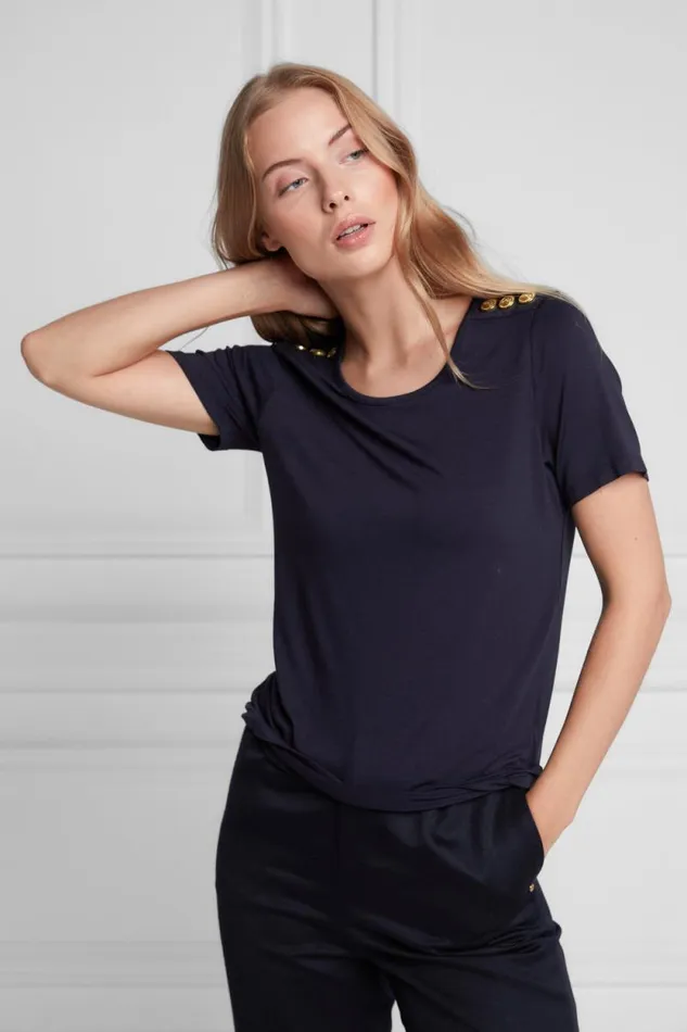 Women Relax Fit Crew Neck Tee Ink Navy Holland Cooper Tops Women Relax Fit Crew Neck Tee Ink Navy Holland Cooper Tops