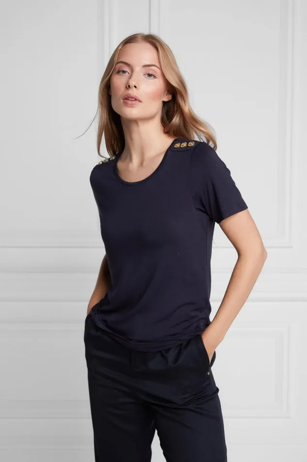 Women Relax Fit Crew Neck Tee Ink Navy Holland Cooper Tops Women Relax Fit Crew Neck Tee Ink Navy Holland Cooper Tops