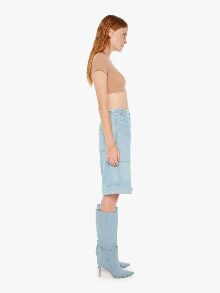 Women Relaxed Mother Denim SNACKS The Tasty Utility Short Cuff Blue lightpastel