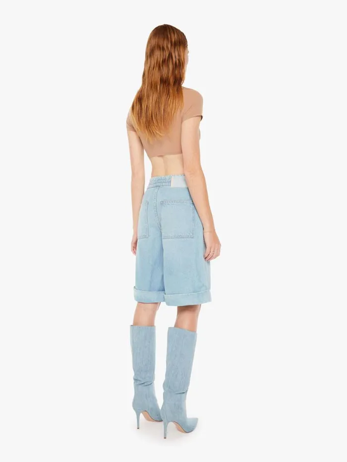 Women Relaxed Mother Denim SNACKS The Tasty Utility Short Cuff Blue lightpastel