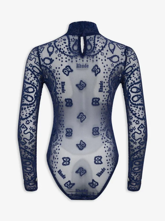 Women Rhude Tops BANDANA BODYSUIT Black