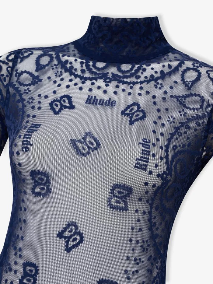 Women Rhude Tops BANDANA BODYSUIT Black