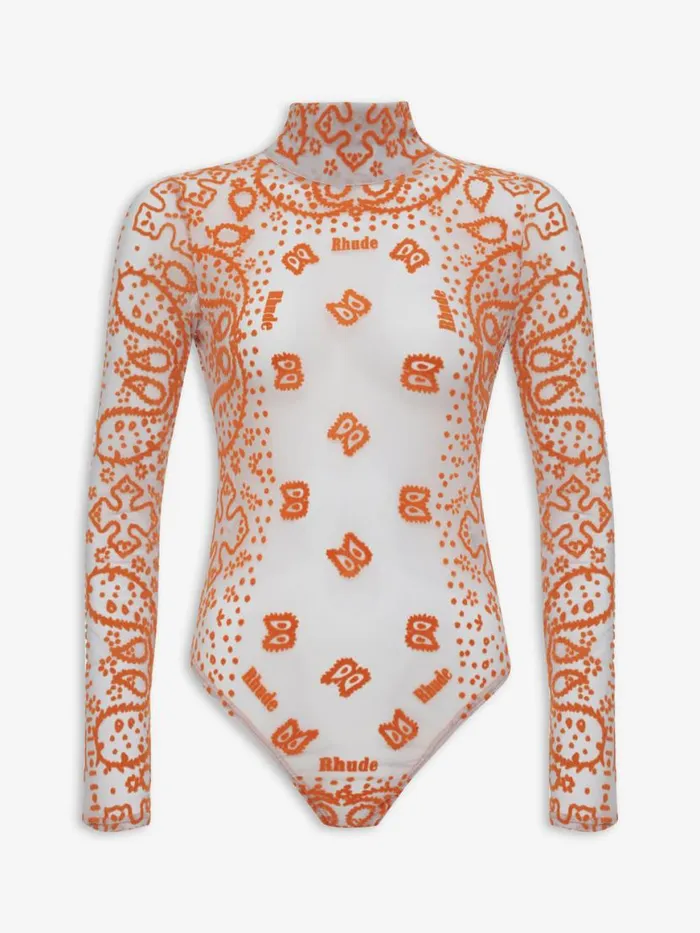 Women Rhude Tops BANDANA BODYSUIT Black