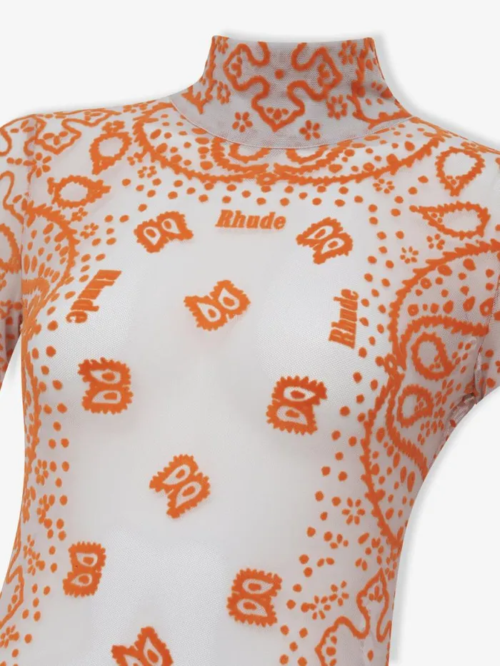 Women Rhude Tops BANDANA BODYSUIT Black