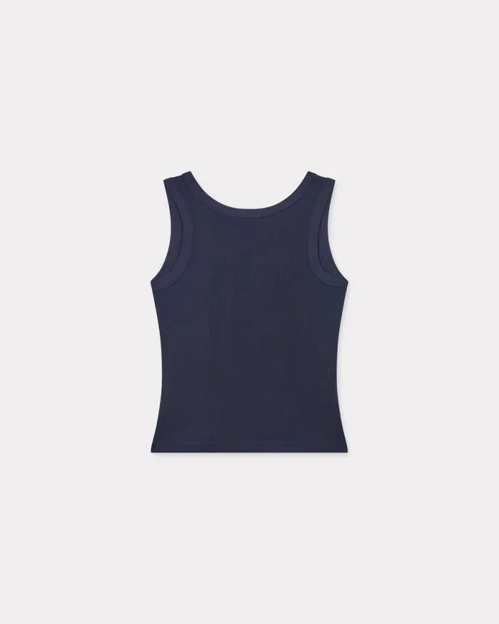 Women Rib Tank Top Blue Black Kenzo Shirts And Tops