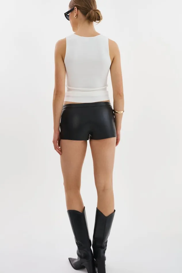 Women RUKIYA Leather LowRise Hot Short Black LAMARQUE Pants and Shorts Women RUKIYA Leather LowRise Hot Short Black LAMARQUE Pants and Shorts