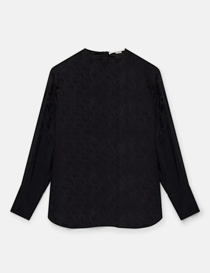 Women SWave Jacquard Top Black Stella McCartney Shirts And Tops