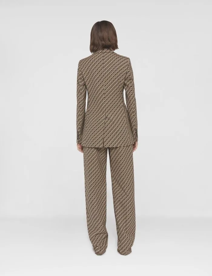 Women SWave Print SingleBreasted Blazer Raffia Beige Stella McCartney Tailoring Women SWave Print SingleBreasted Blazer Raffia Beige Stella McCartney Tailoring