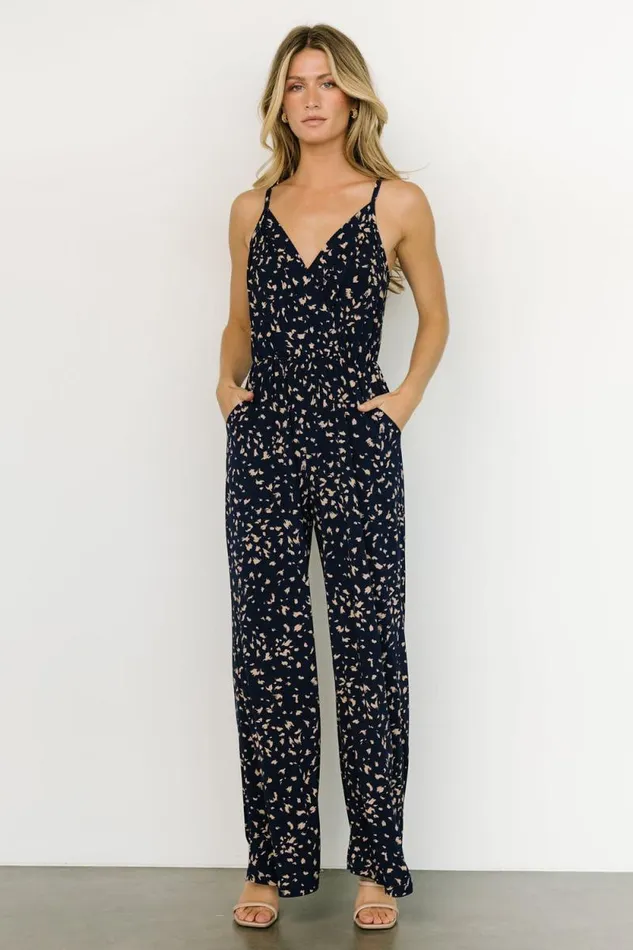Women Sade Jumpsuit Navy Print Baltic Born Jumpsuits and Rompers