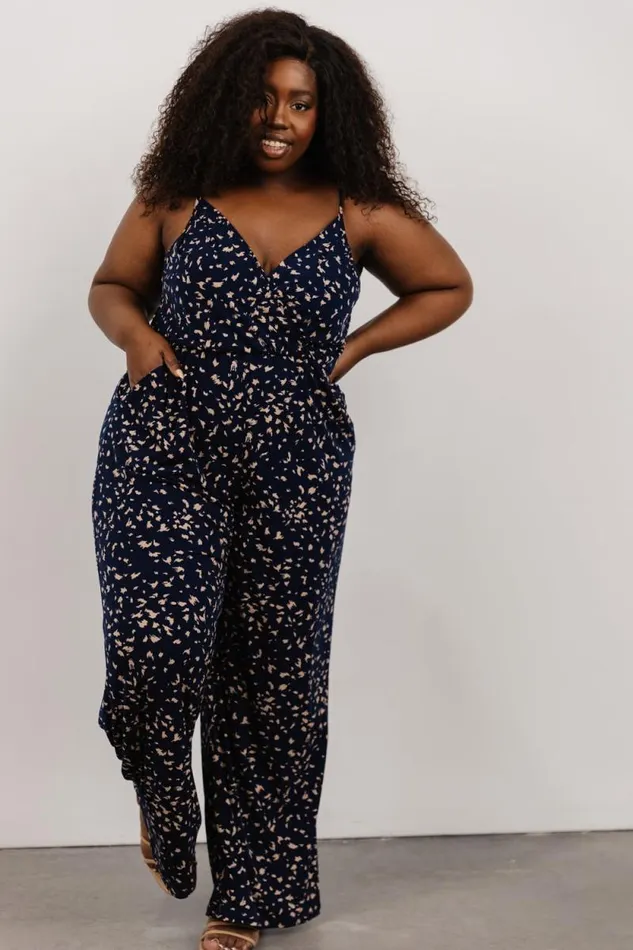 Women Sade Jumpsuit Navy Print Baltic Born Jumpsuits and Rompers Women Sade Jumpsuit Navy Print Baltic Born Jumpsuits and Rompers