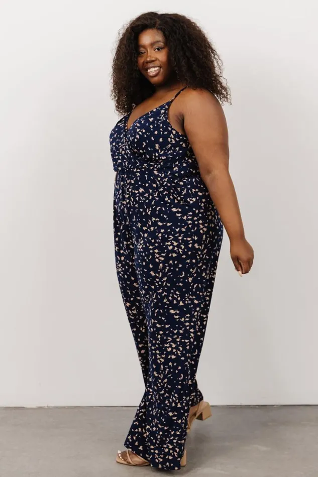 Women Sade Jumpsuit Navy Print Baltic Born Jumpsuits and Rompers Women Sade Jumpsuit Navy Print Baltic Born Jumpsuits and Rompers