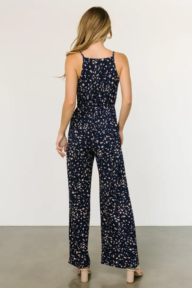 Women Sade Jumpsuit Navy Print Baltic Born Jumpsuits and Rompers Women Sade Jumpsuit Navy Print Baltic Born Jumpsuits and Rompers