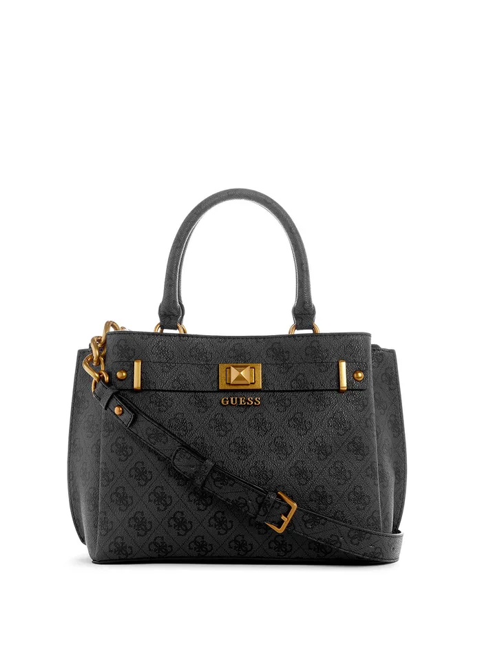 Women Satchel GUESS Coal Logo Aieta Girlfriend Satchel