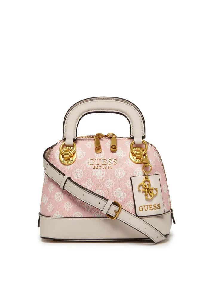 Women Satchel GUESS Pink Cathleen Logo Small Dome Satchel