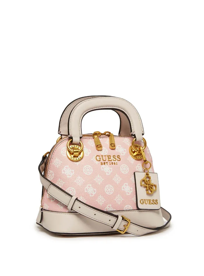 Women Satchel GUESS Pink Cathleen Logo Small Dome Satchel Women Satchel GUESS Pink Cathleen Logo Small Dome Satchel