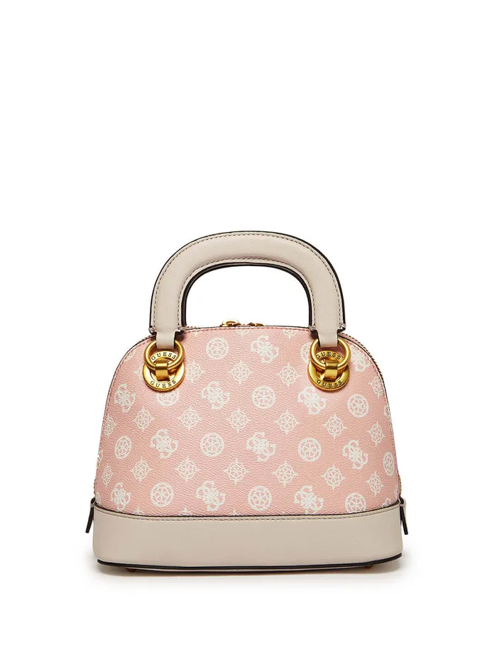 Women Satchel GUESS Pink Cathleen Logo Small Dome Satchel Women Satchel GUESS Pink Cathleen Logo Small Dome Satchel