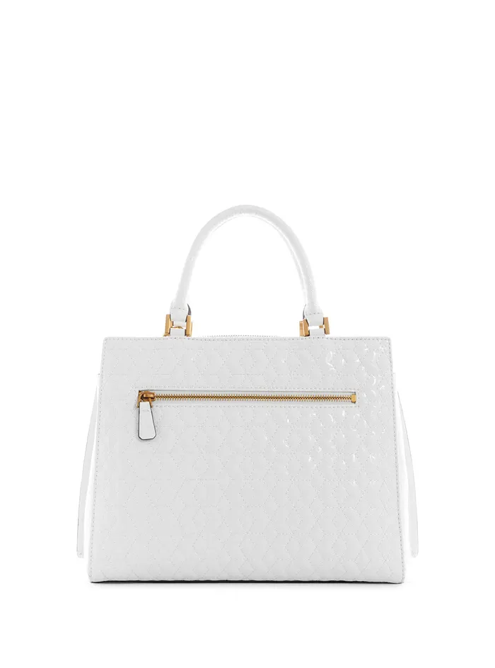 Women Satchel GUESS White Isidora Girlfriend Satchel Bag Women Satchel GUESS White Isidora Girlfriend Satchel Bag
