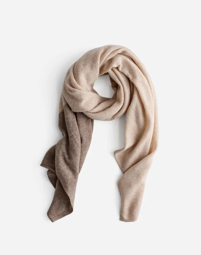 Women Scarves Madewell Colorblock Cashmere Scarf Hthr Sandstone