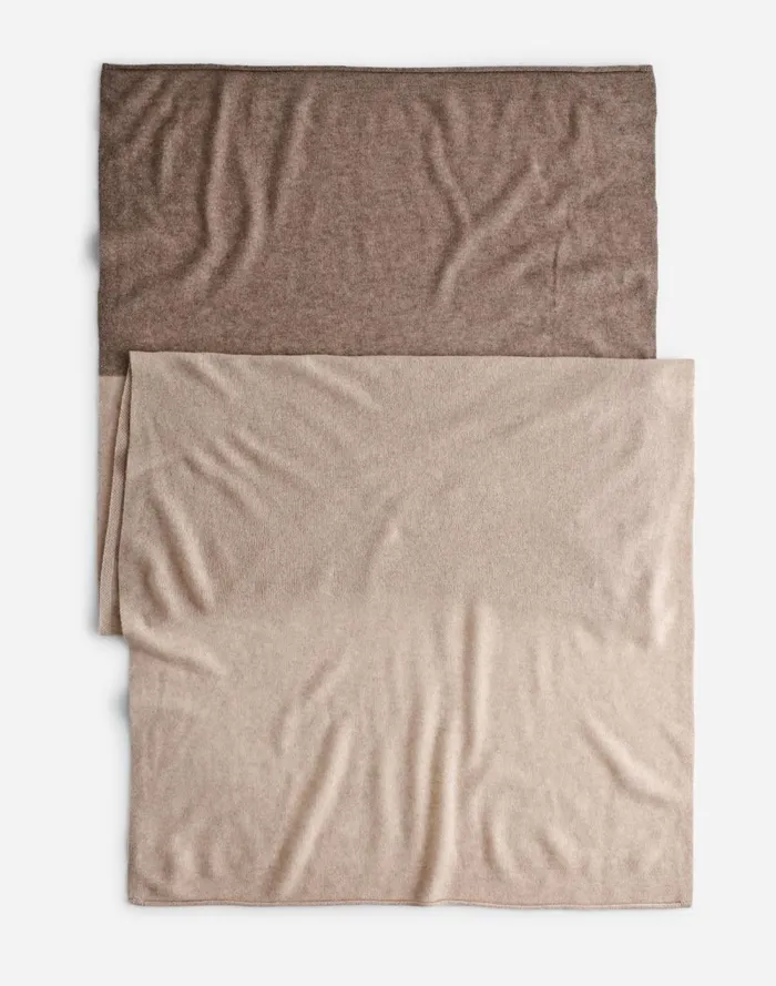Women Scarves Madewell Colorblock Cashmere Scarf Hthr Sandstone