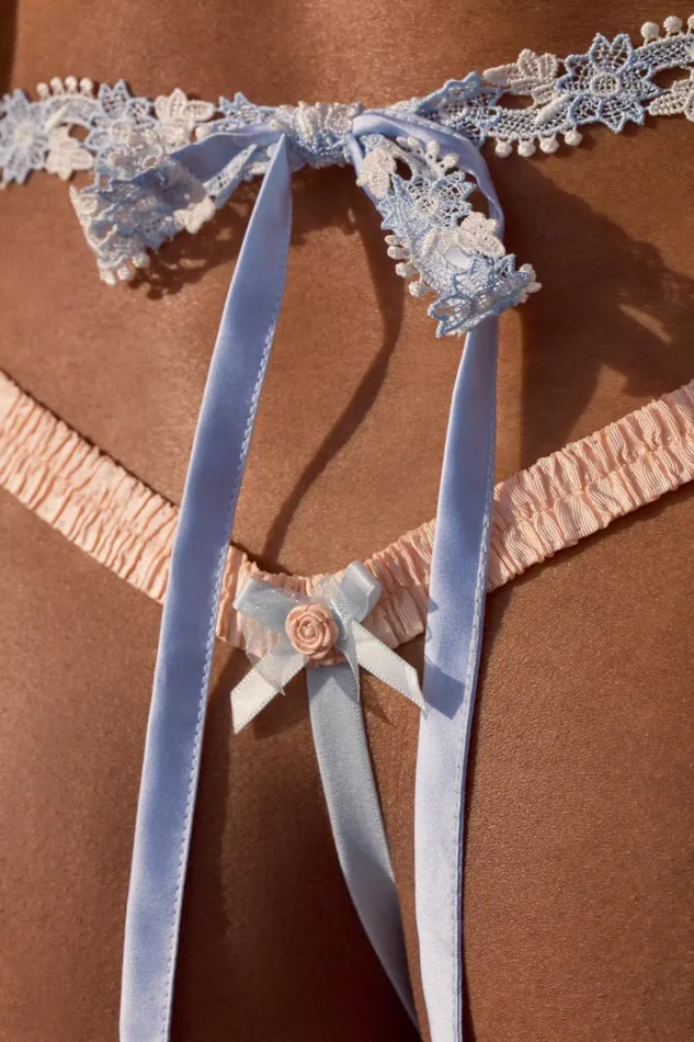 Women Scottie Thong Panty Blue For Love and Lemons Lingerie Women Scottie Thong Panty Blue For Love and Lemons Lingerie