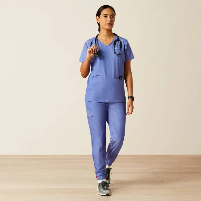Women Scrubs Ariat Clara 6 Pocket Scrub Top Cornflower Blue Women Scrubs Ariat Clara 6 Pocket Scrub Top Cornflower Blue