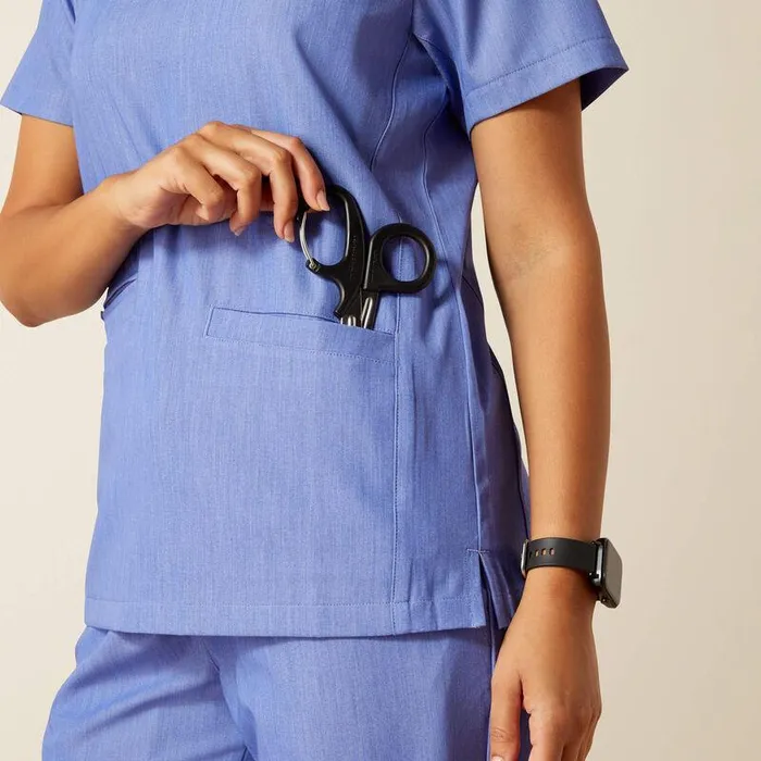 Women Scrubs Ariat Clara 6 Pocket Scrub Top Cornflower Blue Women Scrubs Ariat Clara 6 Pocket Scrub Top Cornflower Blue