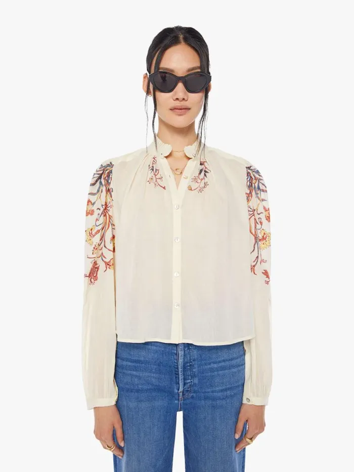 Women Shirts Mother Denim Annabel Shirt Ivory Sun