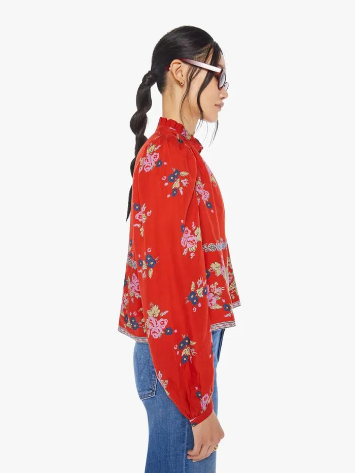 Women Shirts Mother Denim Annabel Shirt Red Carmine