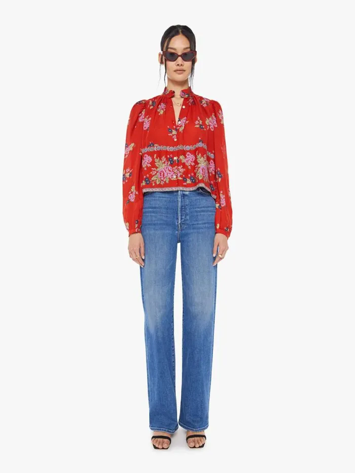 Women Shirts Mother Denim Annabel Shirt Red Carmine