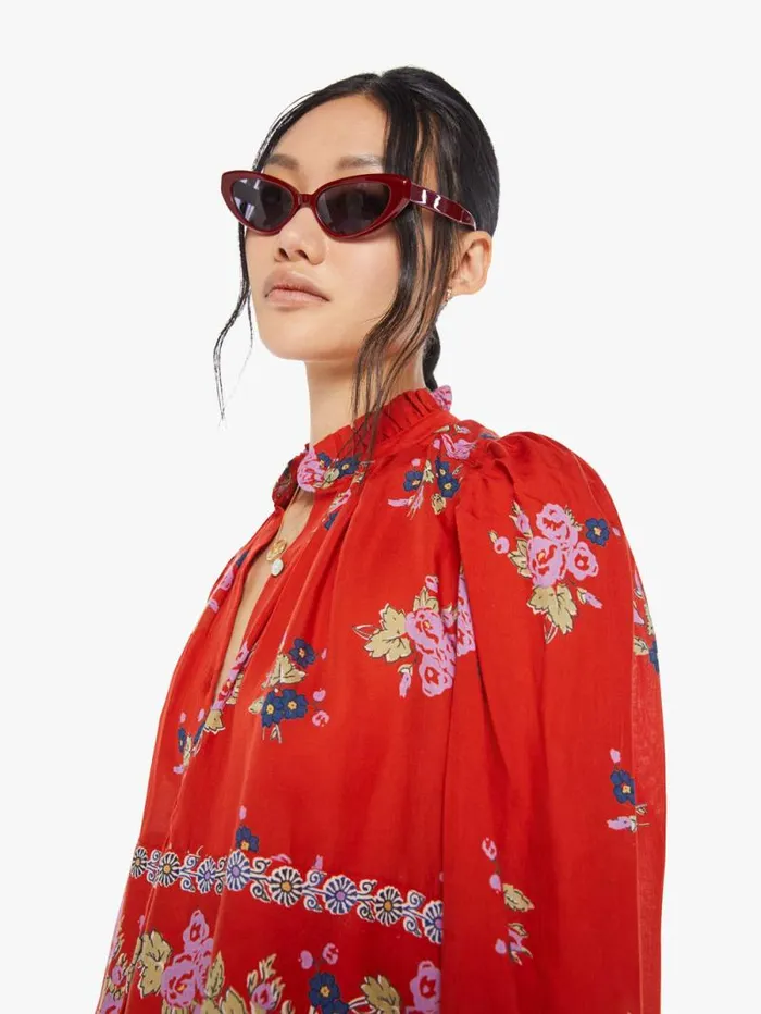 Women Shirts Mother Denim Annabel Shirt Red Carmine