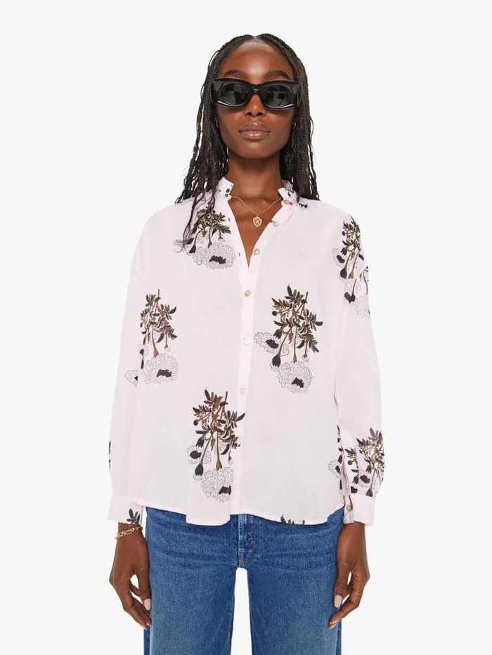 Women Shirts Mother Denim Kiki Bloom Shirt Pink Anemone