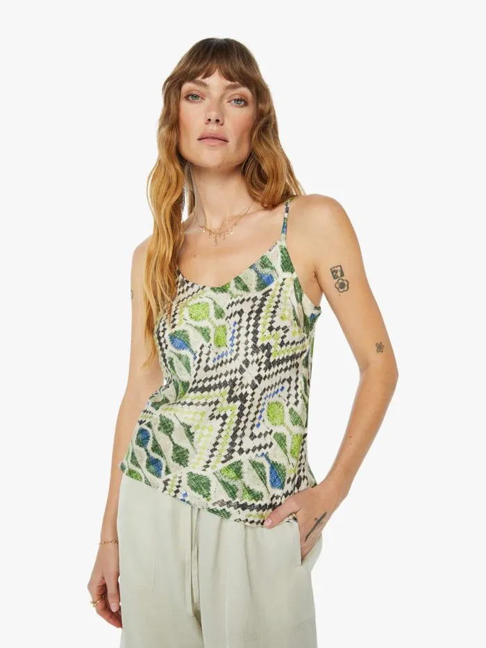 Women Shirts Mother Denim Nuria Slip Top Green Vision