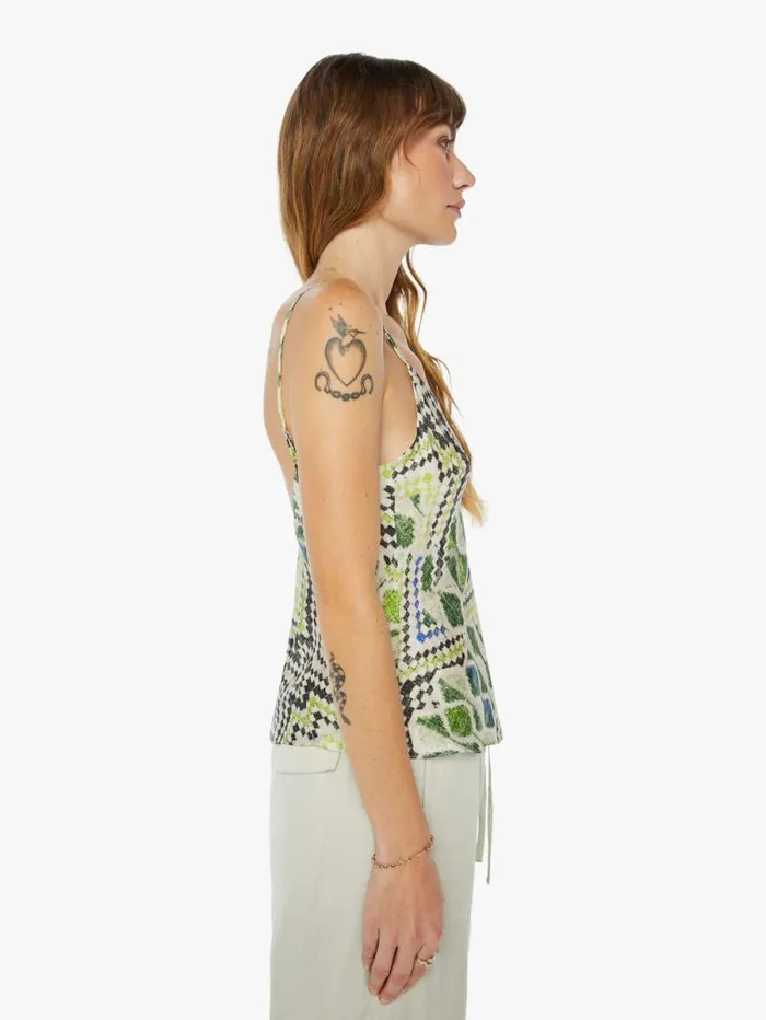 Women Shirts Mother Denim Nuria Slip Top Green Vision